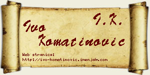 Ivo Komatinović vizit kartica
